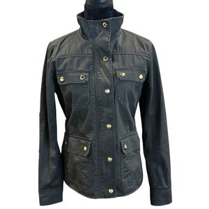 J. Crew Dark Gray Relaxed Boyfriend Field Utility Jacket, Small, Military